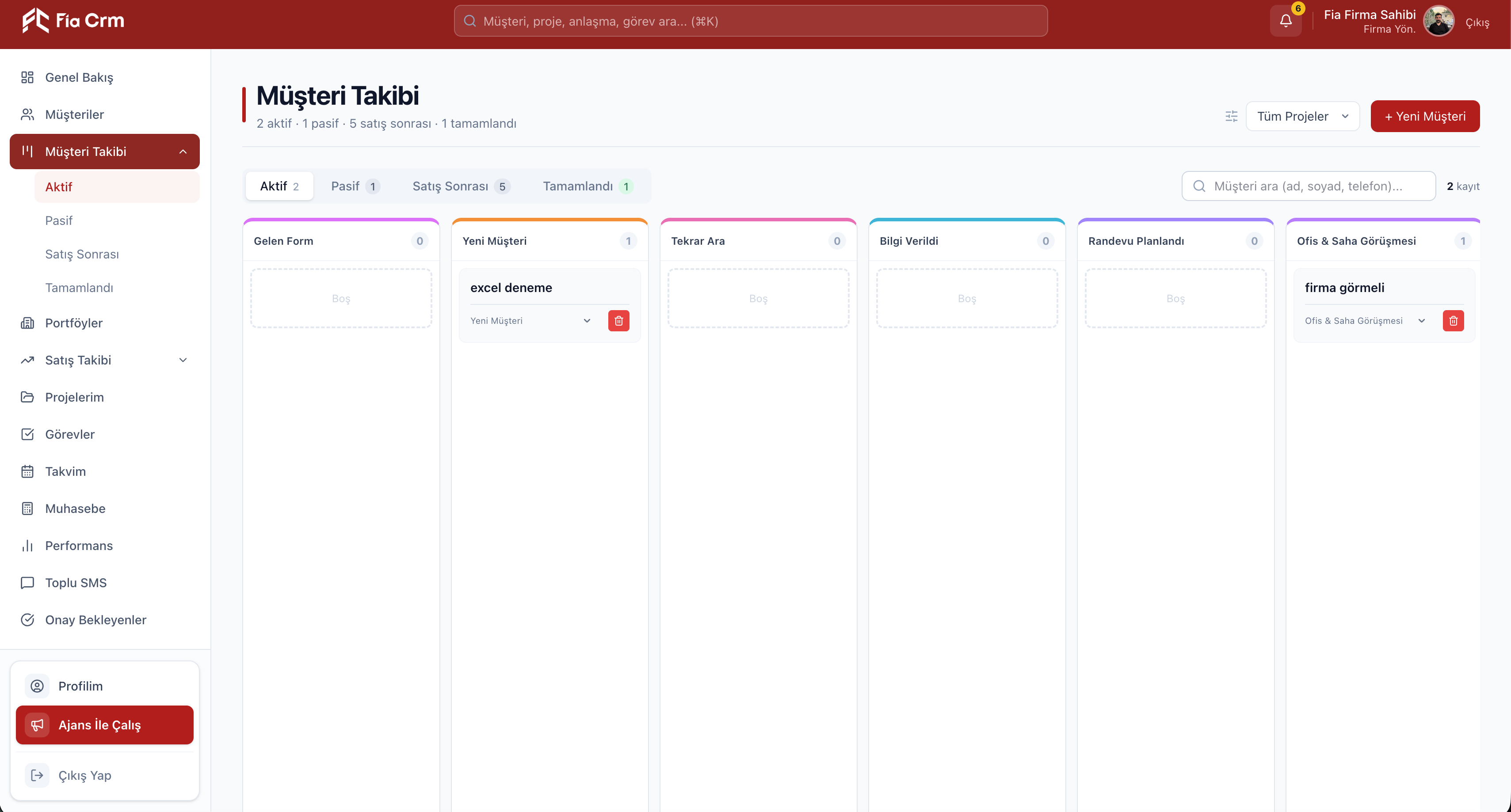 Kanban Tabanlı Müşteri Takibi